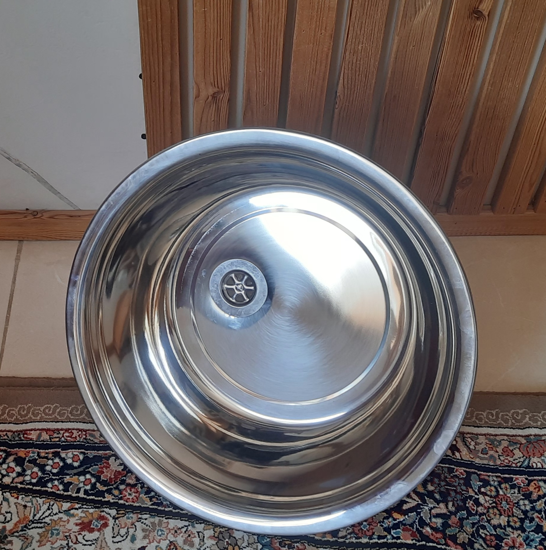 سینک تک لگن استیل  گرد، قطر ۴۰سانت